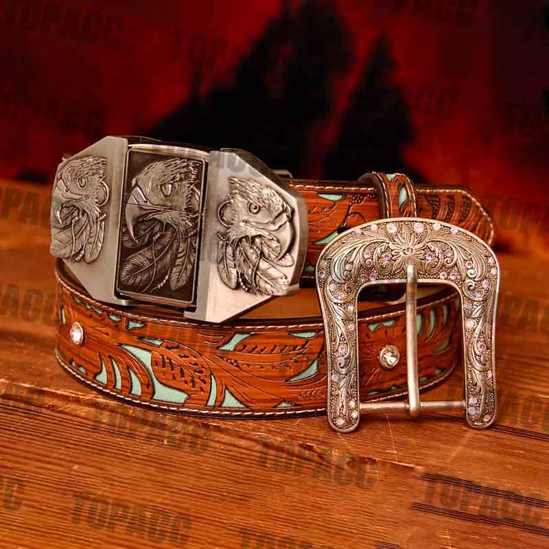 Eagle Glow Buckle - Turquoise Belt