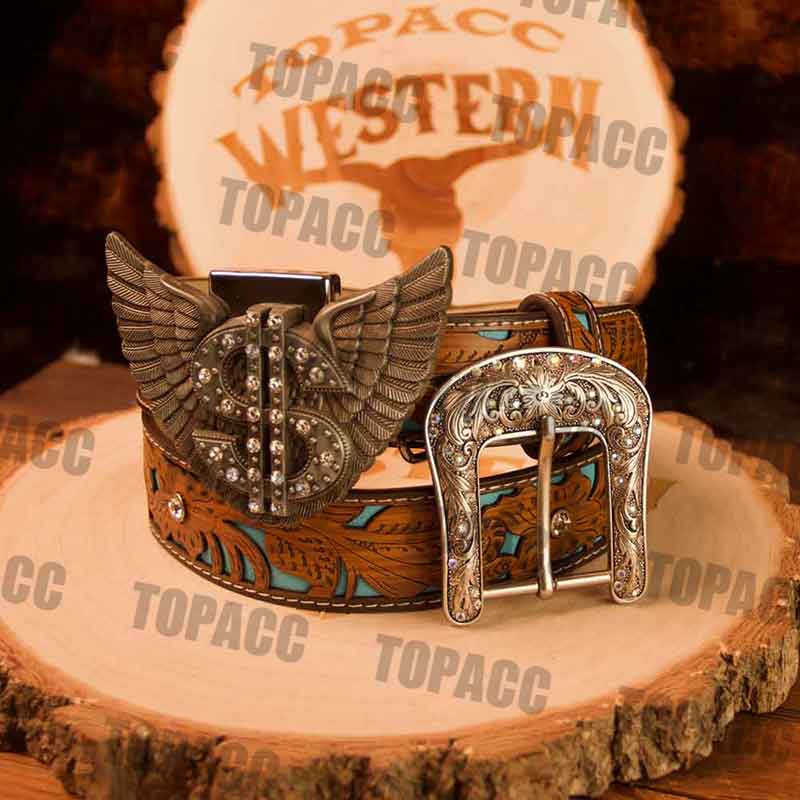 Turquoise Belt with Vintage Lighter Buckle