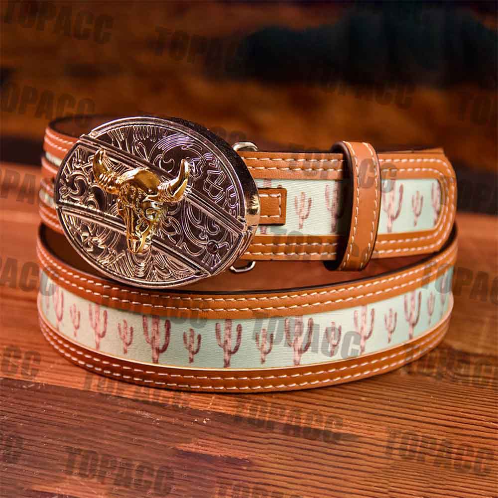 Cactus Belt with two-tone buckle