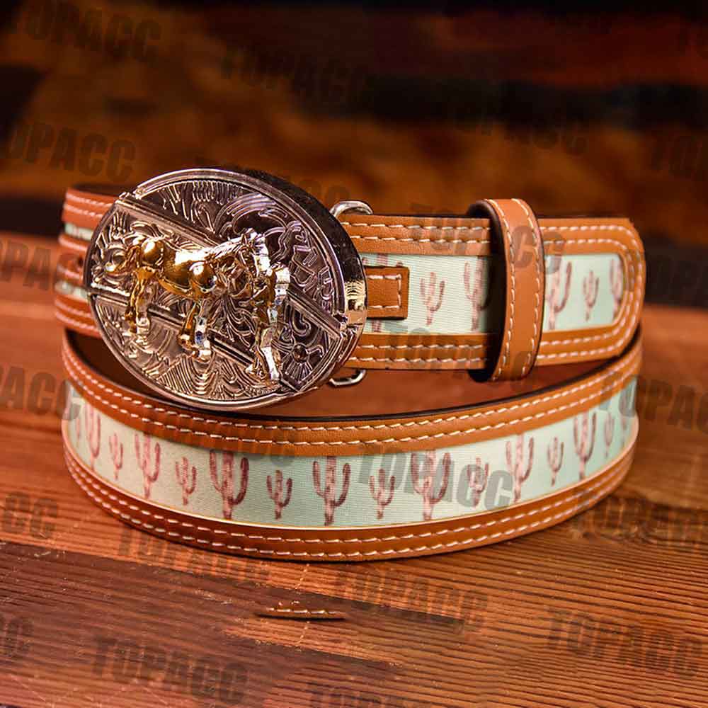 Cactus Belt with two-tone buckle