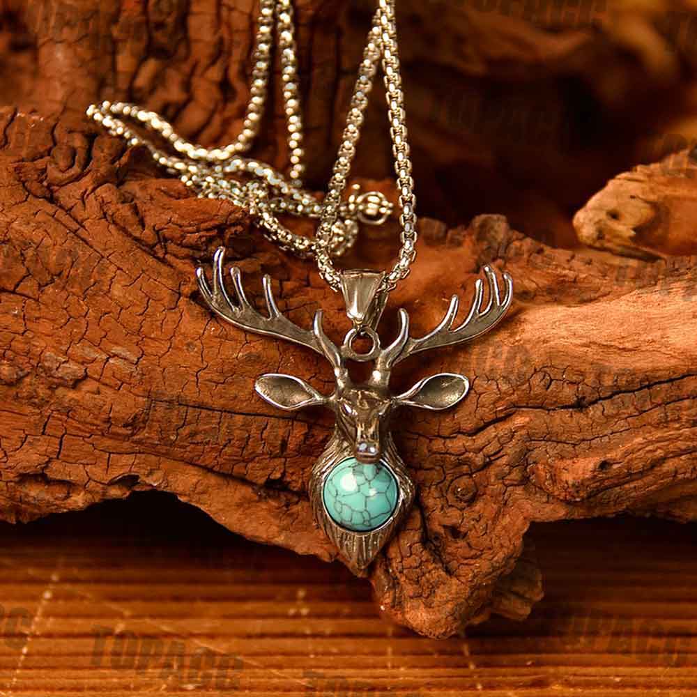Turquoise Deer Necklace
