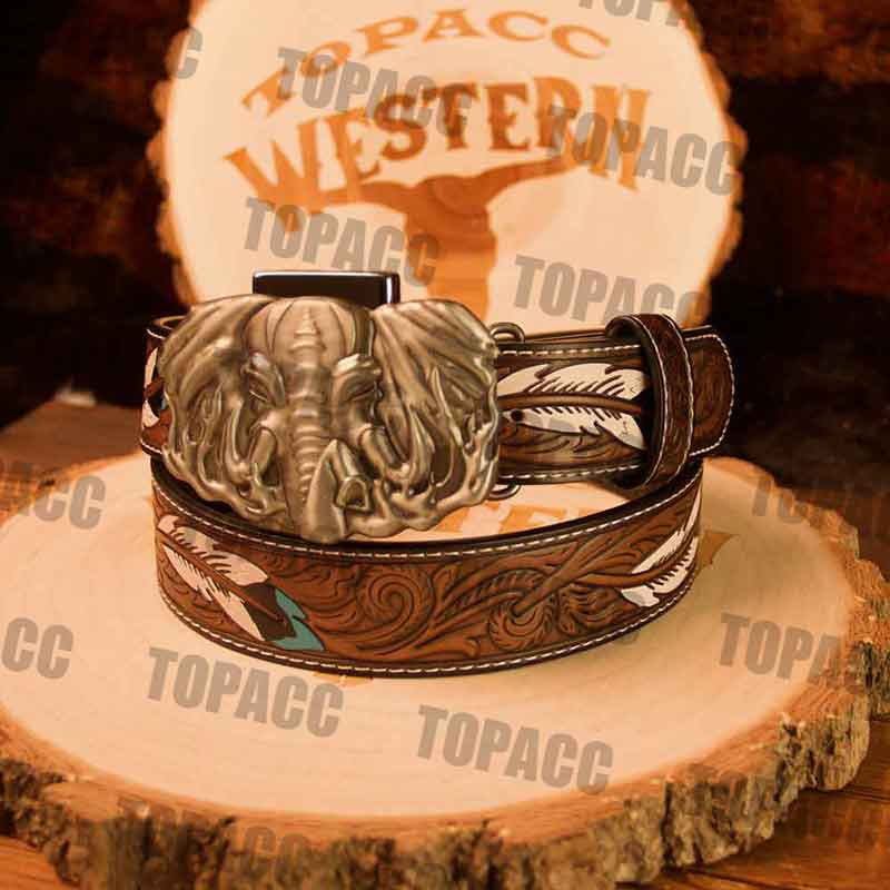 Feather Belt with Vintage Lighter Buckle