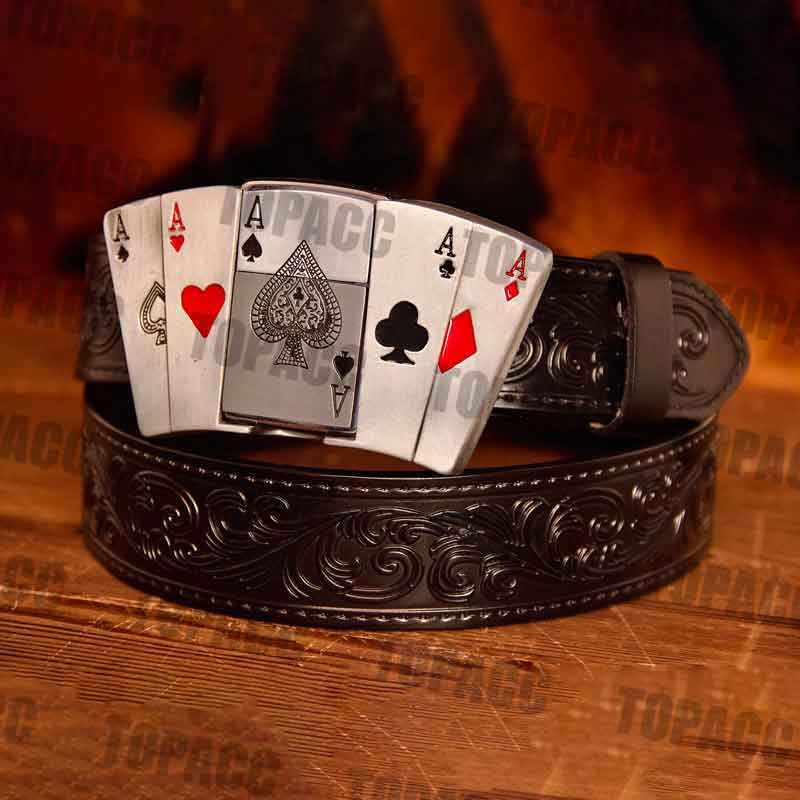 Poker Illuminated Buckle - Black Belt