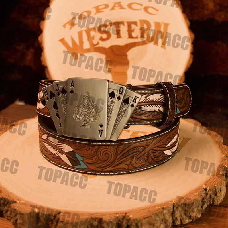 Feather Belt with Vintage Lighter Buckle