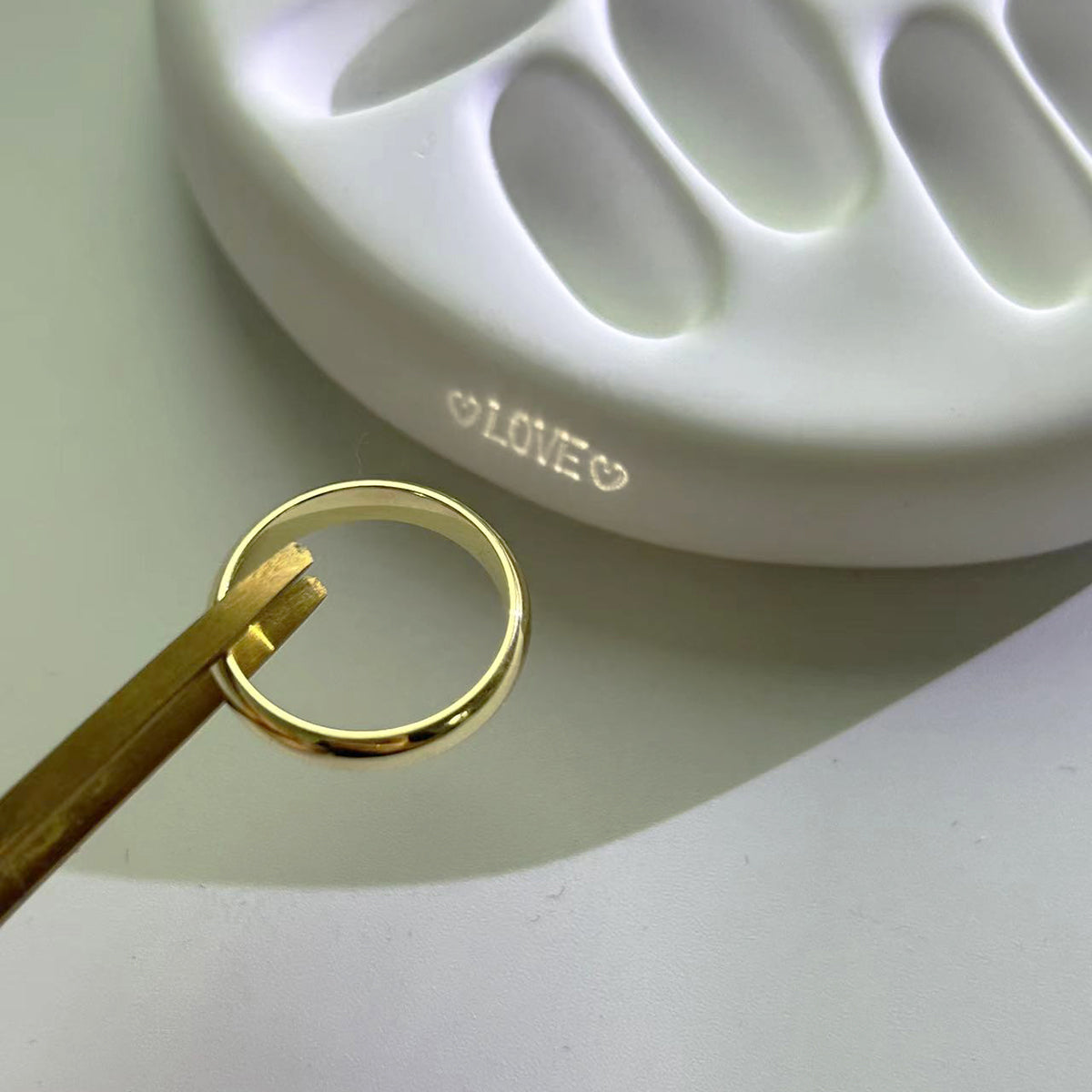 S925 silver, diffractive light couple's ring