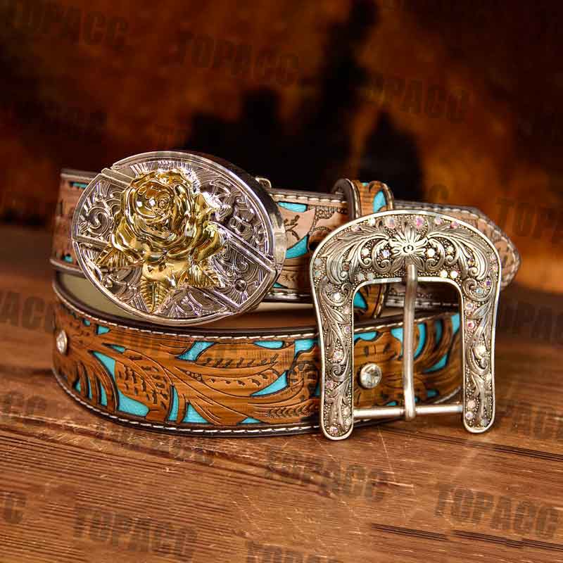 Turquoise Belt with two-tone buckle