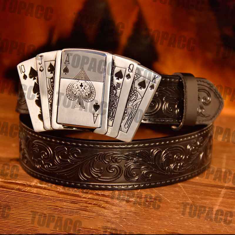 Poker Illuminated Buckle - Black Belt