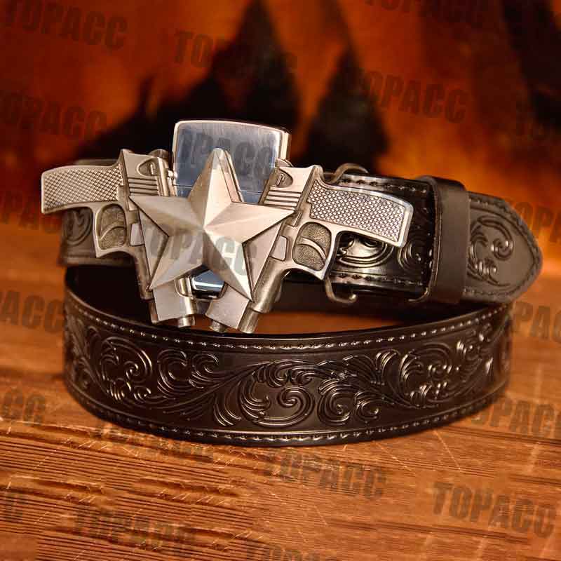 Double Shot Glow Buckle - Black Belt