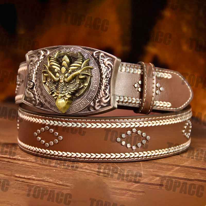 Leather Vintage Belt - Square with square buckle