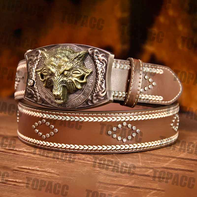 Leather Vintage Belt - Square with square buckle