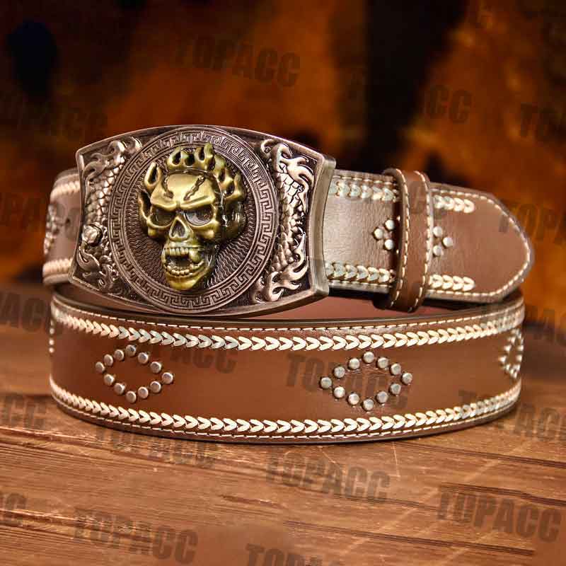 Leather Vintage Belt - Square with square buckle