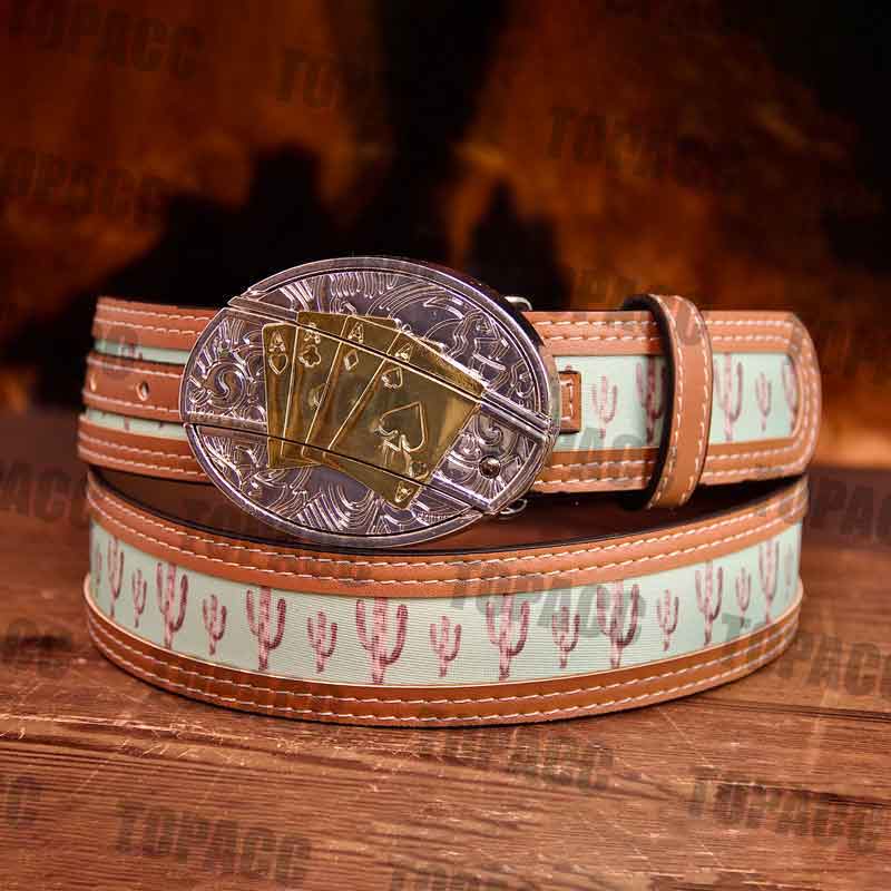 Cactus Belt with two-tone buckle