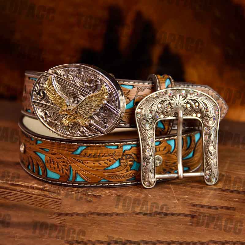 Turquoise Belt with two-tone buckle