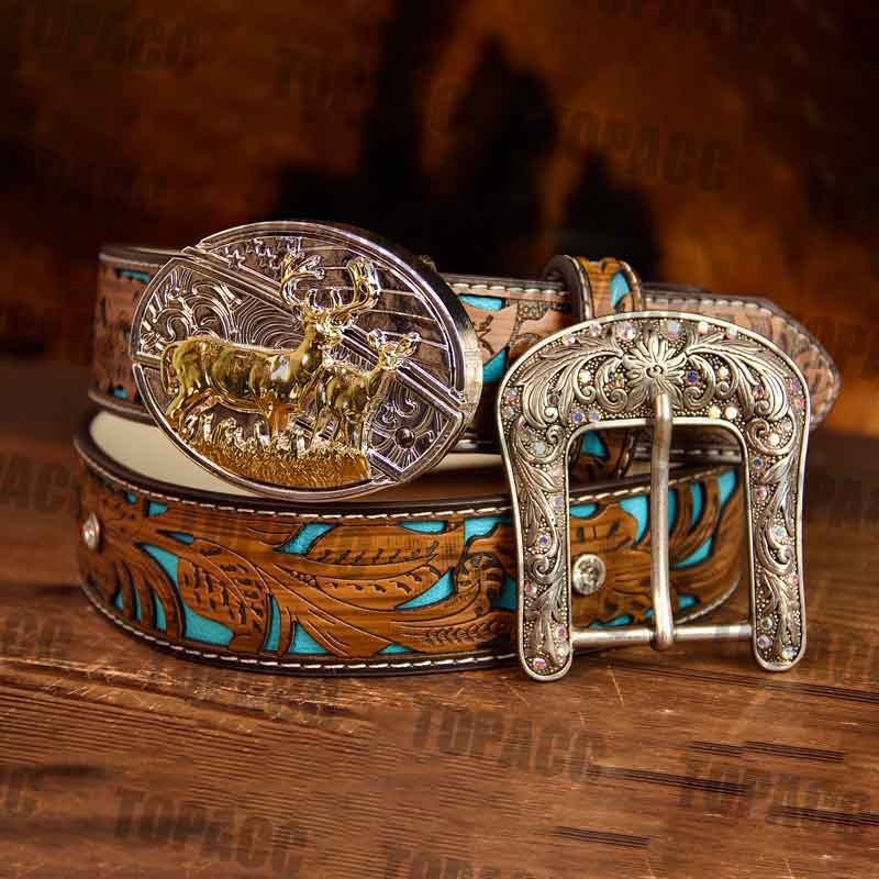 Turquoise Belt with two-tone buckle