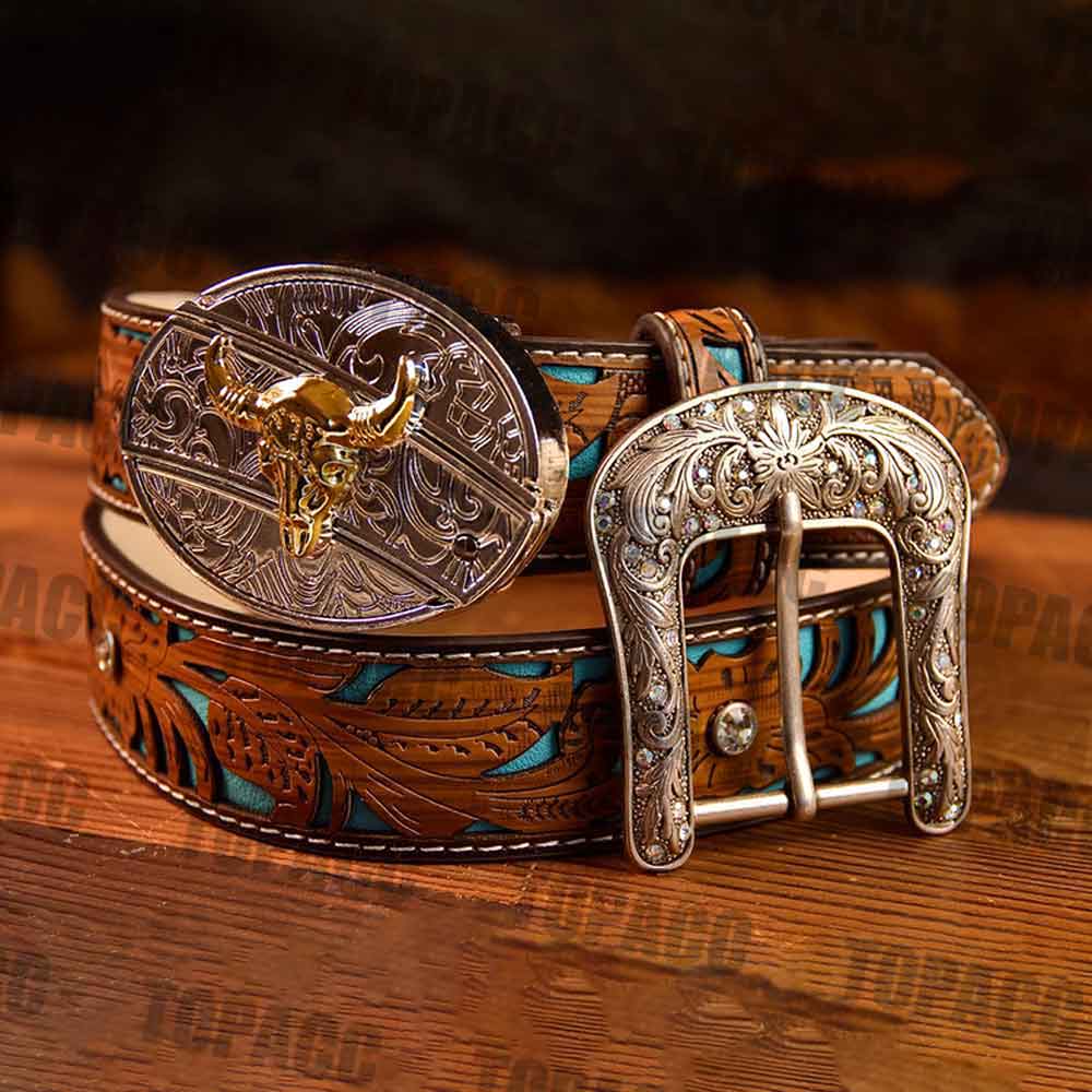 Turquoise Belt with two-tone buckle