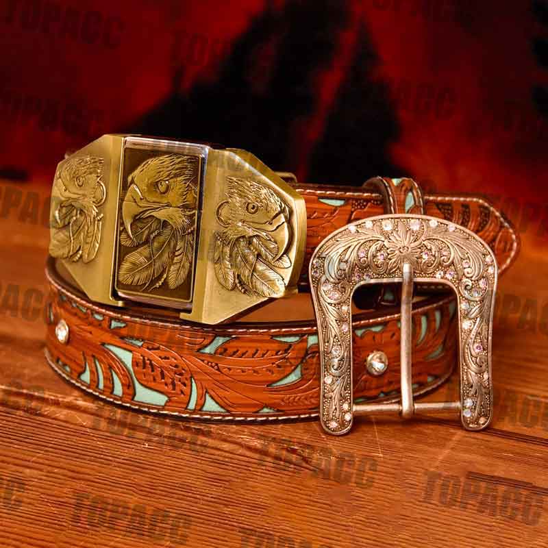 Eagle Glow Buckle - Turquoise Belt