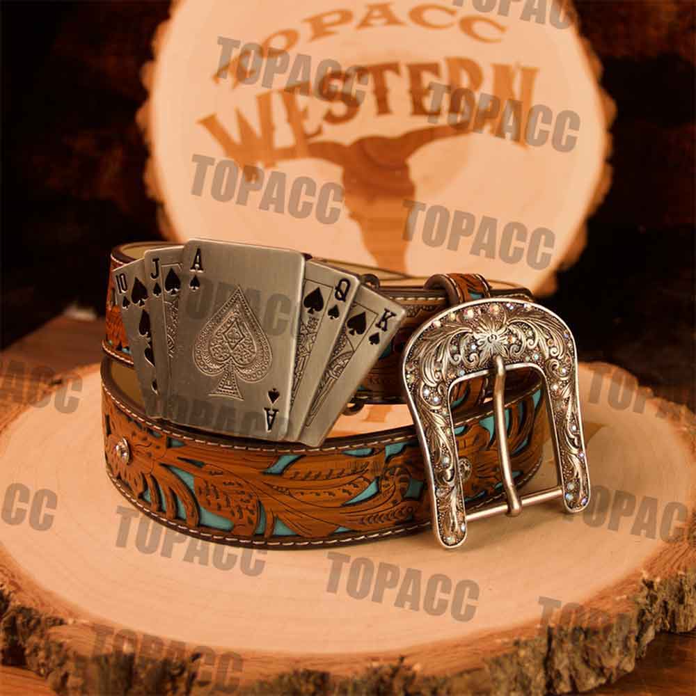 Turquoise Belt with Vintage Lighter Buckle