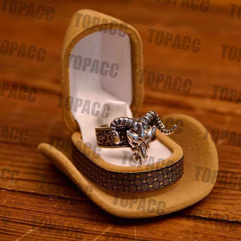 Sheep's Head Skull Pendant Ring