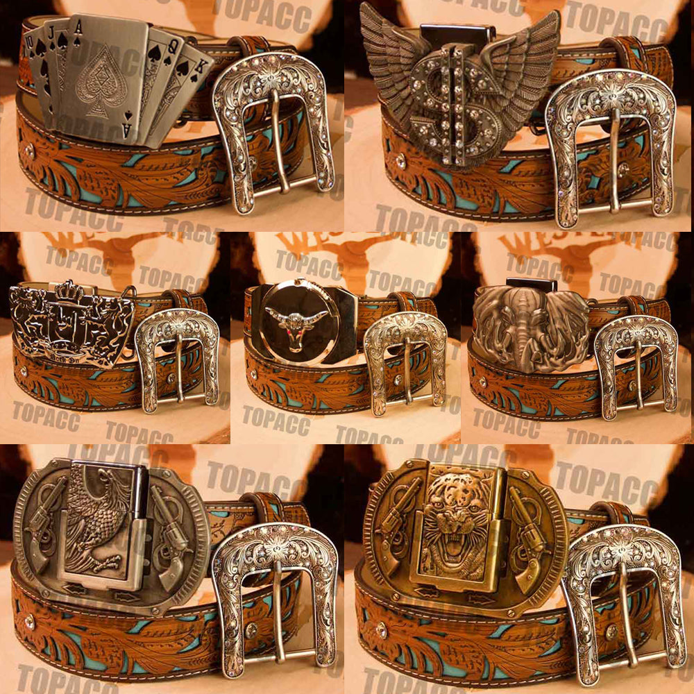 Turquoise Belt with Vintage Lighter Buckle