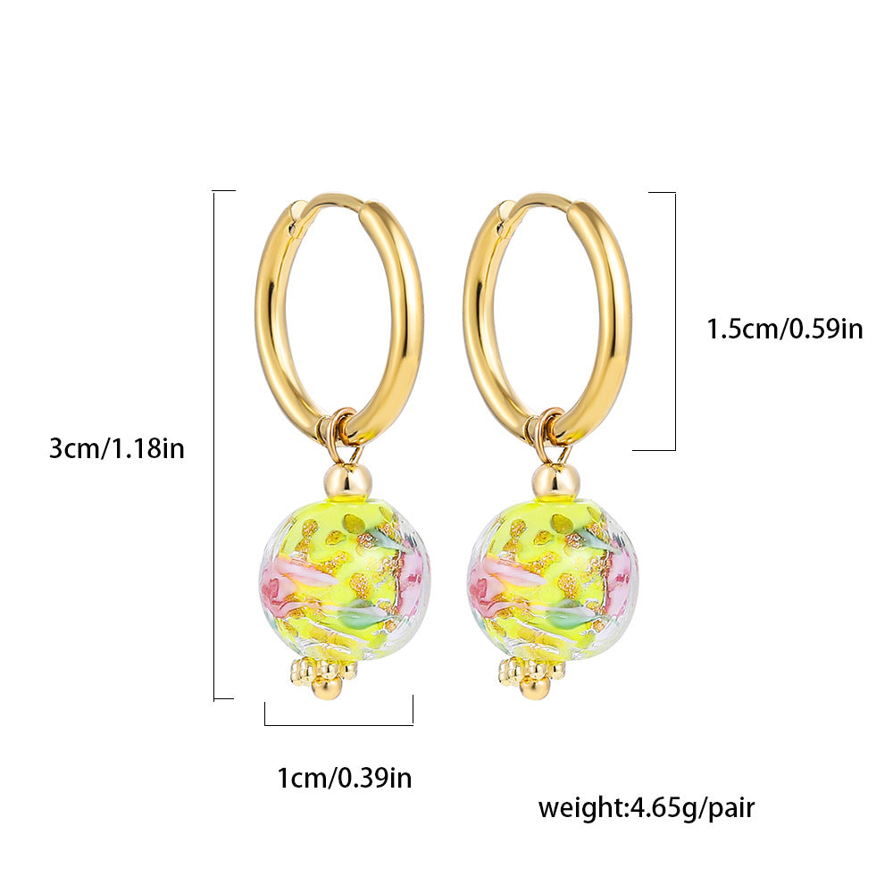 أقراط من اللؤلؤ والزركونيا عيار 18 قيراط