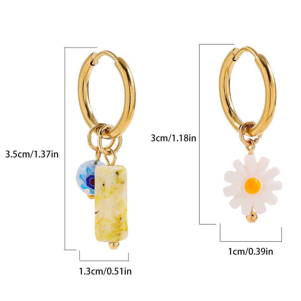 أقراط من اللؤلؤ والزركونيا عيار 18 قيراط