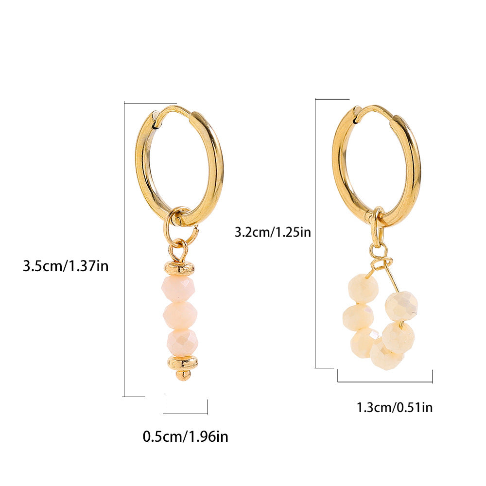 أقراط من اللؤلؤ والزركونيا عيار 18 قيراط