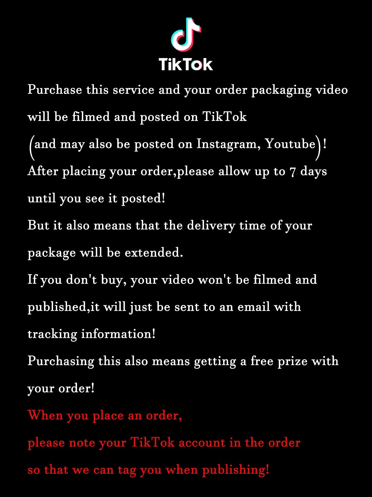 TikTok Packaging Video(This Product Alone Is Not Valid)