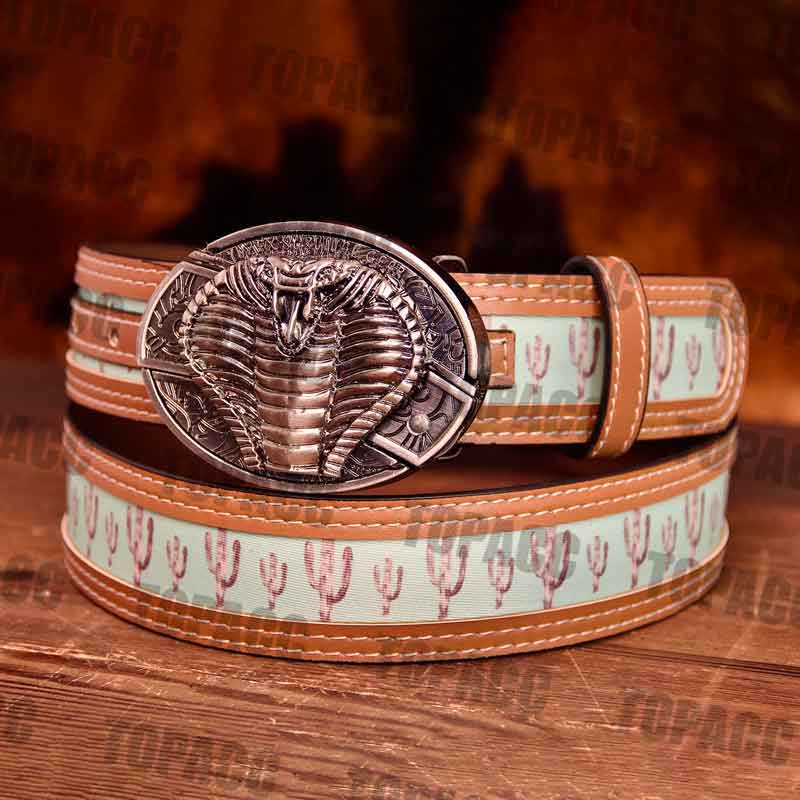 TOPACC Cactus Belt - With Sun Flower Seat Buckle