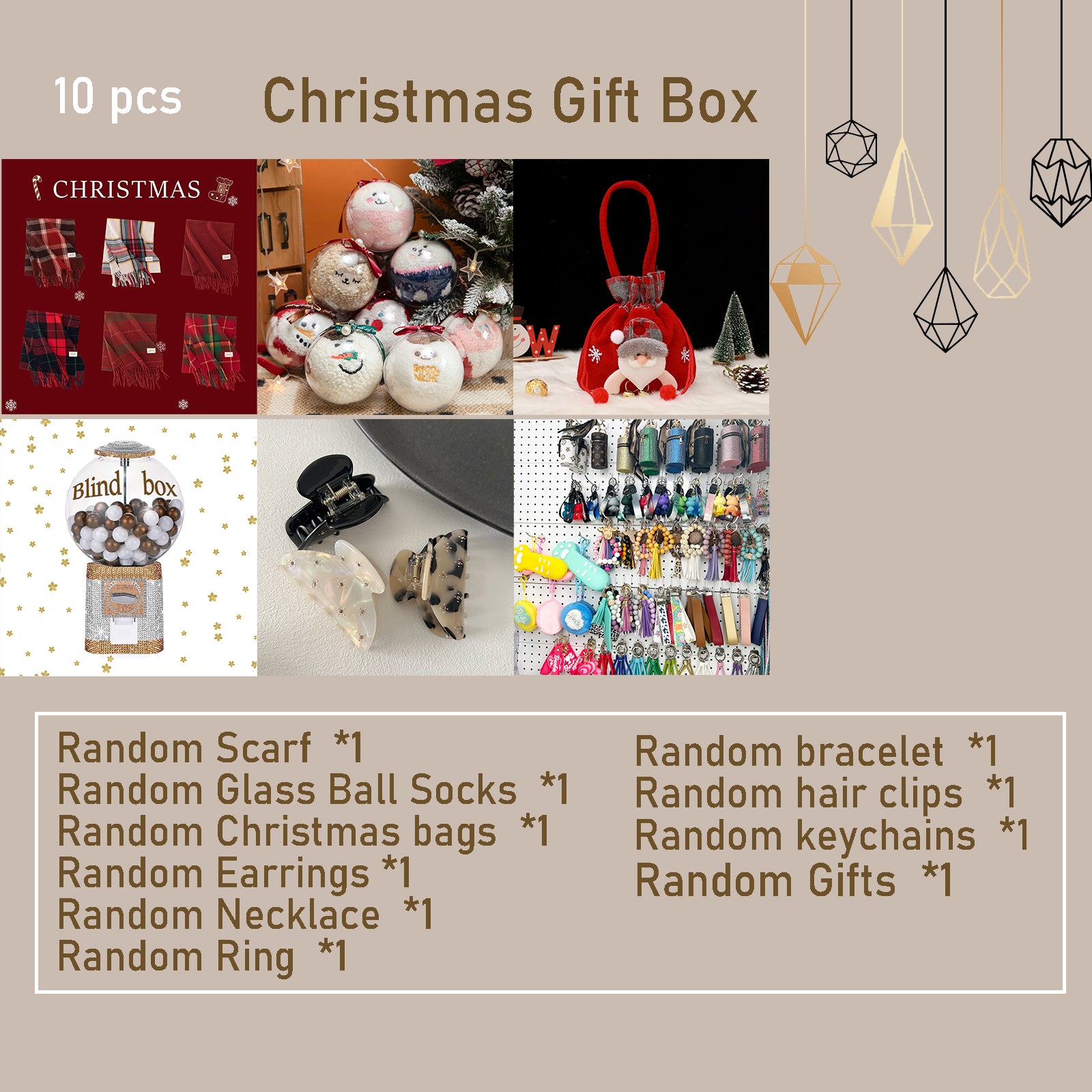 10pcs Christmas Gift Box