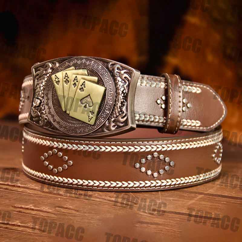 Leather Vintage Belt - Square with square buckle