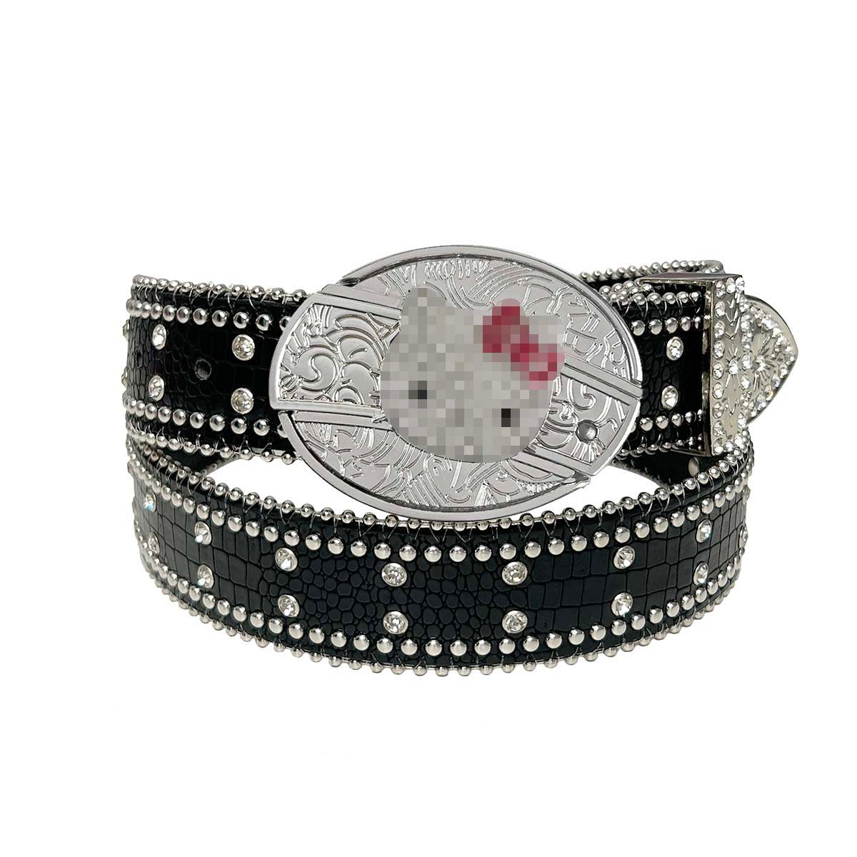 Black Rhinestone Belt With HK Buckle