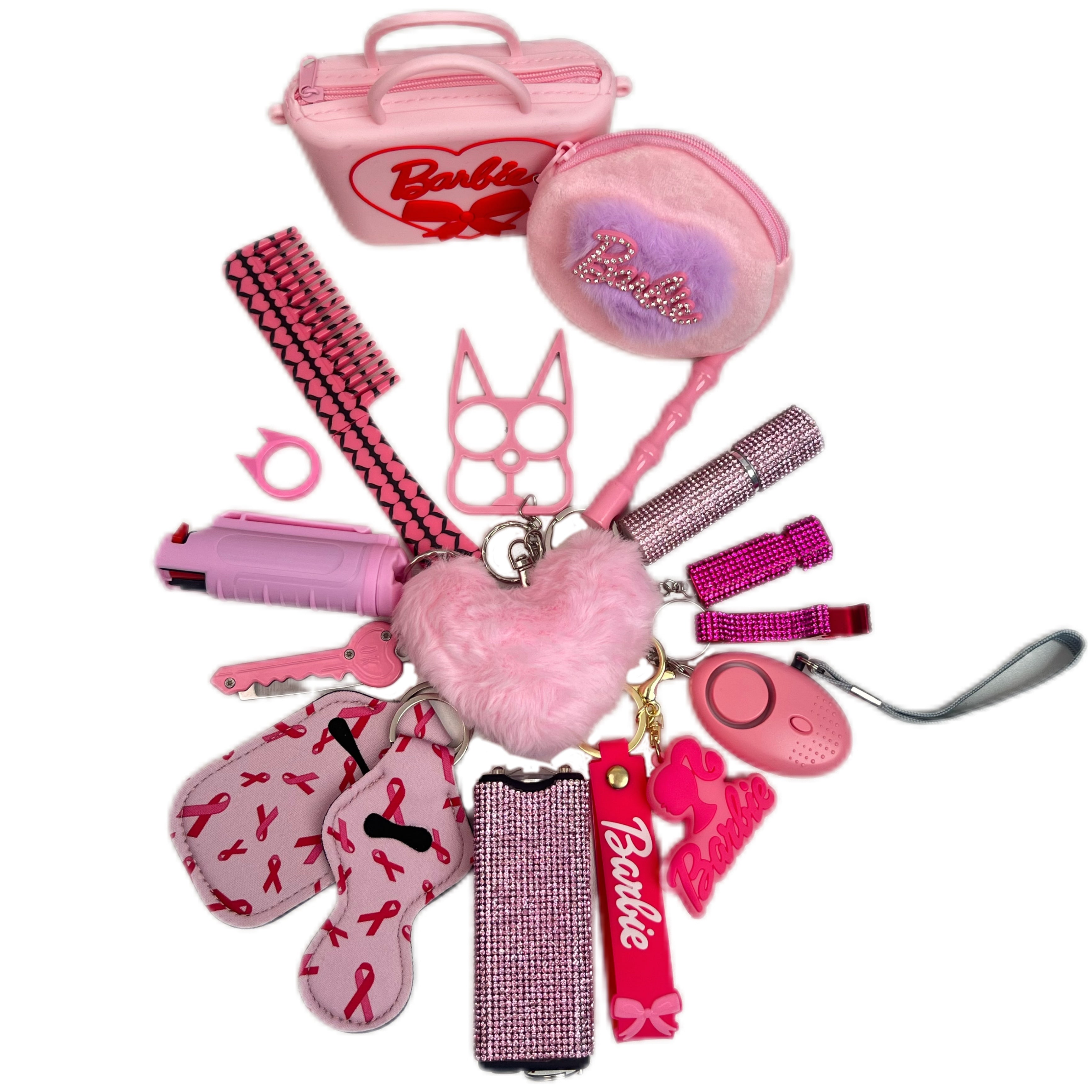 Pink Barbie Series Self Defence Keychain